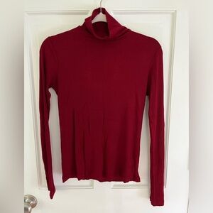 Forever 21 Red Ribbed Mock Turtleneck Size Large